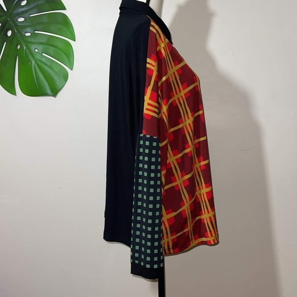 Alembika Multi Check Long Sleeve Button Up Blouse Sz Small NWOT - Picture 15 of 16
